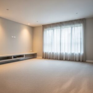 freshly cleaned carpet, empty and uncluttered